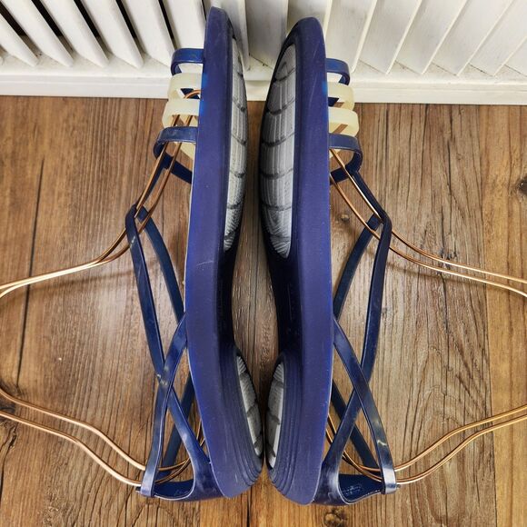 Crocs Isabella Strappy Jelly Sandals Womens Sz 8 Blue Ivory Slip On Shoes 202465 - Picture 5 of 9